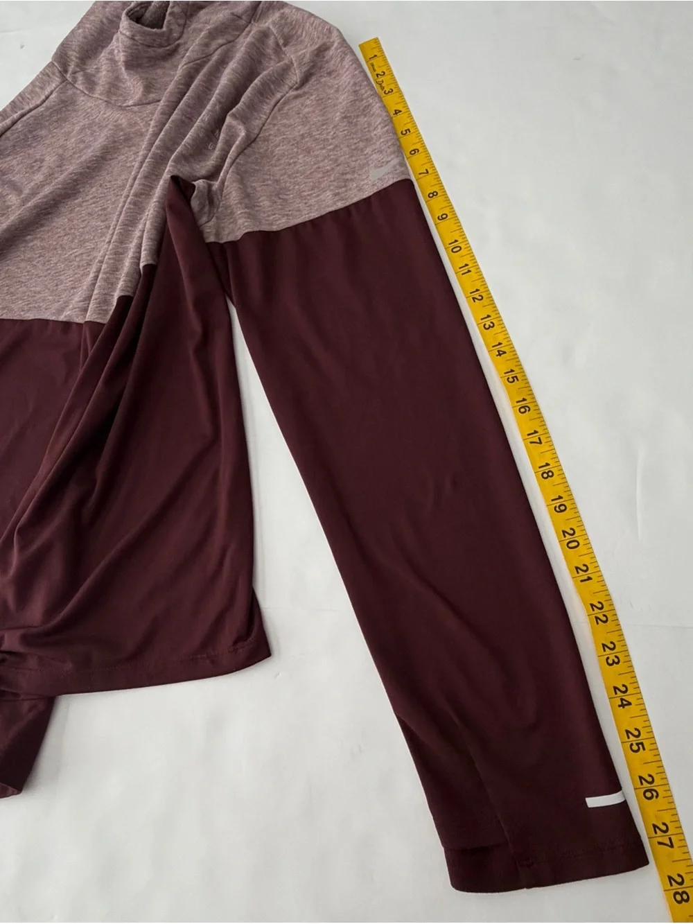 Nike Running Division Men's Hoodie Long Sleeve Maroon Gray Chevron Medium - Picture 6 of 9